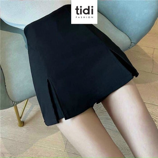 Váy tidi lưng cao xẻ tà hai bên -td556