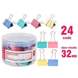 Kẹp bướm màu 32mm deli e8553a - hộp 24 cái