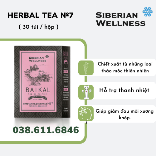 [Trà khớp N7]- Siberian Wellness- Trà thảo mộc giúp giảm đau mỏi xương khớp Baikal tea collection. Herbal tea №7