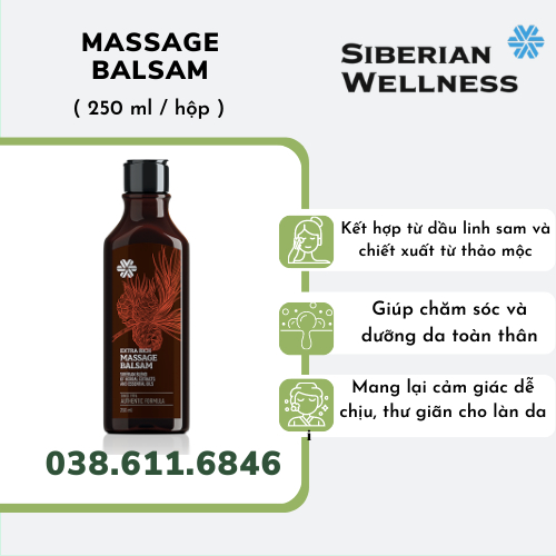Dầu mát xa - Siberian Pure Herbs Collection Extra Rich Massage Balsam-Siberian Wellness-250ml