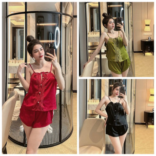Đồ bộ đùi 2 dây lụa latin mềm mịn mặc mát