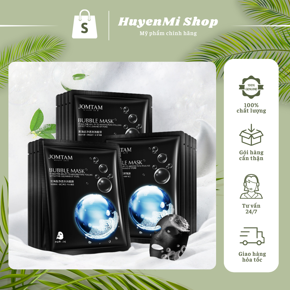 Mặt nạ sủi bọt thải độc JOMTAM Bubble Mask chiết xuất than tre hoạt tính dưỡng ẩm làm sạch da - HMS12