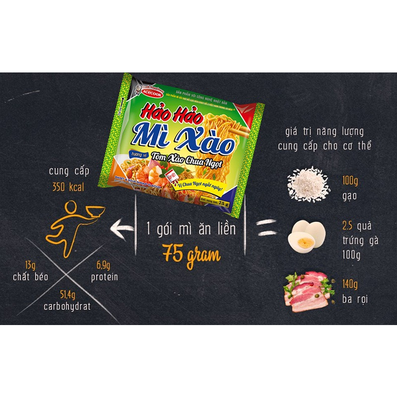 Combo 5 gói  mì tôm xào chua ngọt Hảo Hảo