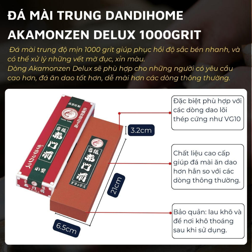 Đá mài dao Nhật Bản DandiHome Naniwa cao cấp đủ các độ mịn