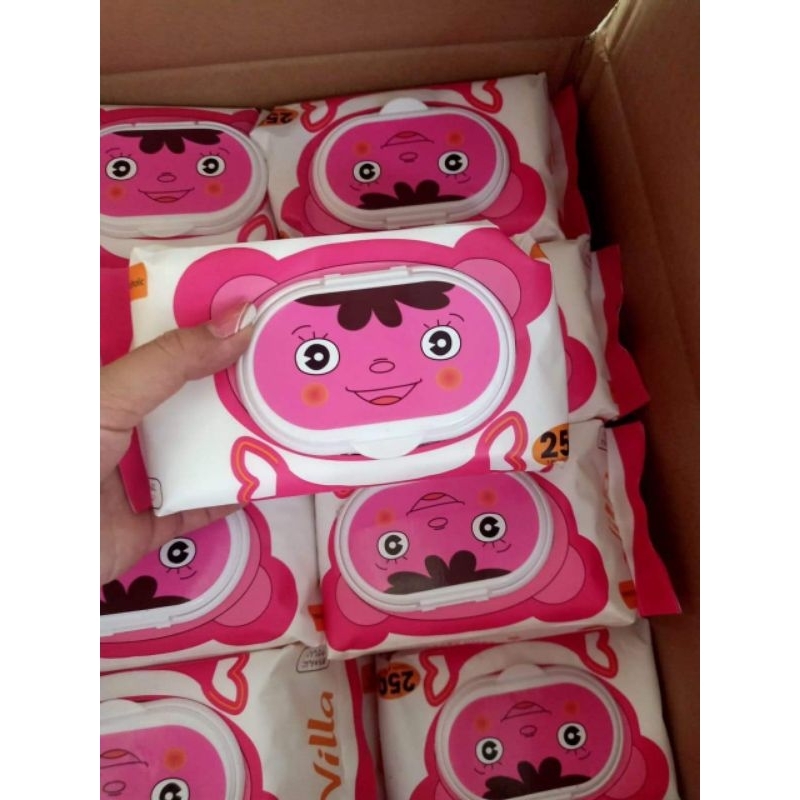 KHĂN ƯỚT KHÔNG MÙI GẤU VILLA SIÊU TO 250GR