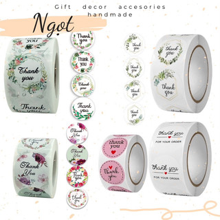 Cuộn 500 sticker nhãn dán thank you - cảm ơn