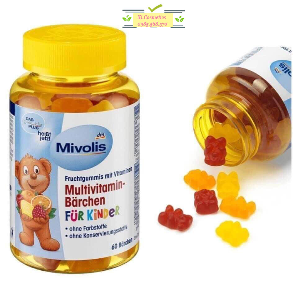 Kẹo Gấu Multivitamin Barchen Bổ Sung Vitamin Tổng Hợp Cho Trẻ Vị Trái Cây, Mivolis Đức, 60 Viên