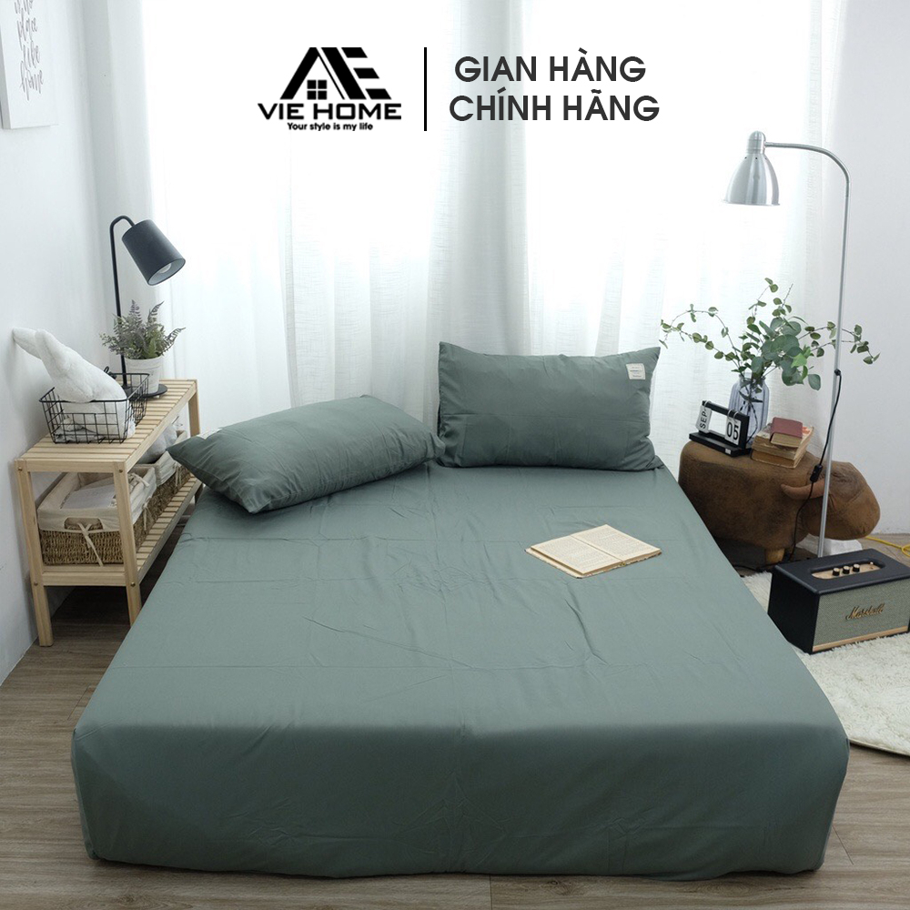 Bộ 3 món 1 ga + 2 vỏ gối VIE Home - Bedding nhập khẩu nhiều kích thước ra trải giường