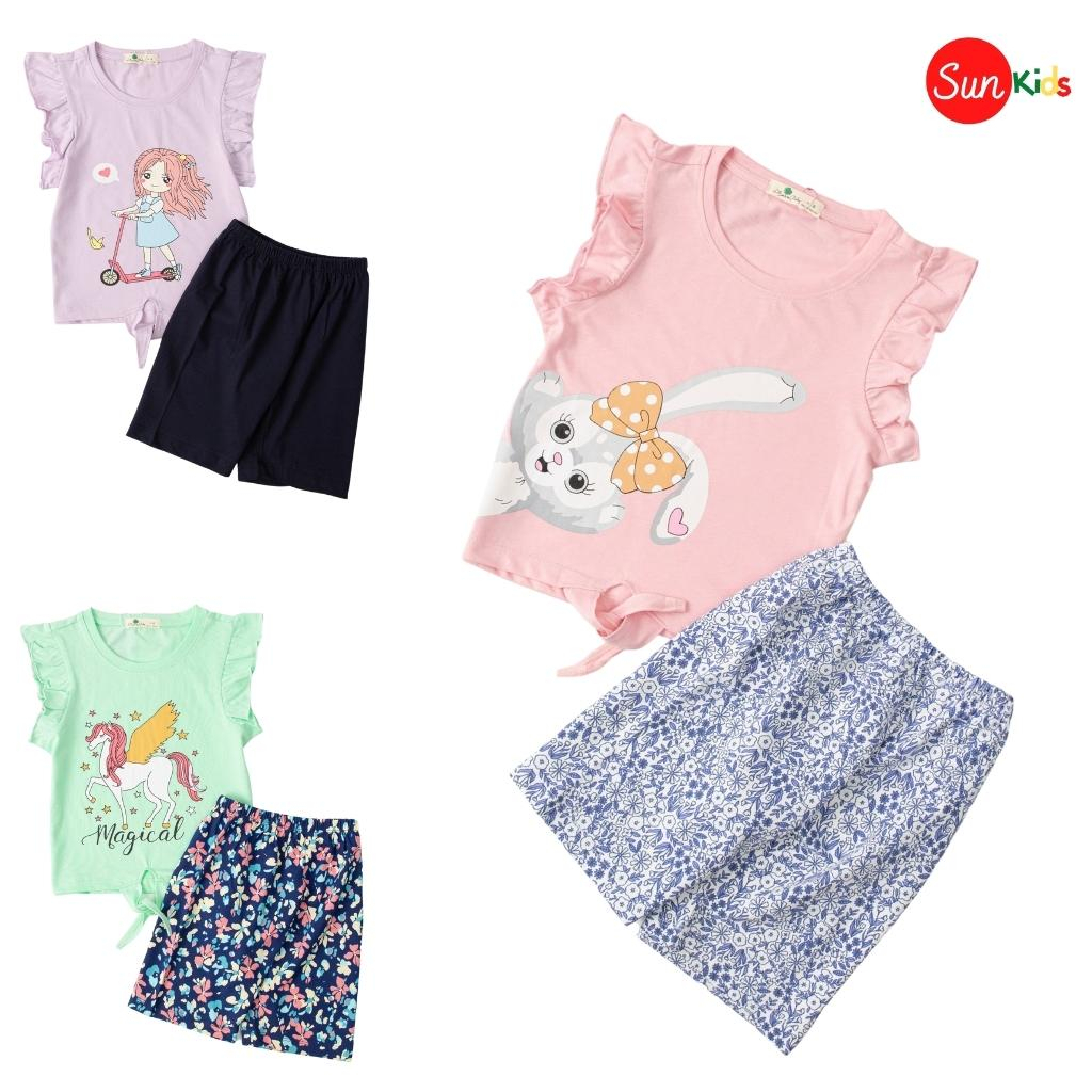 Đồ bộ thun bé gái, size 6-14 tuổi, đồ bộ trẻ em chất cotton, có nhiều màu, size 6-14 tuổi - SUNKIDS