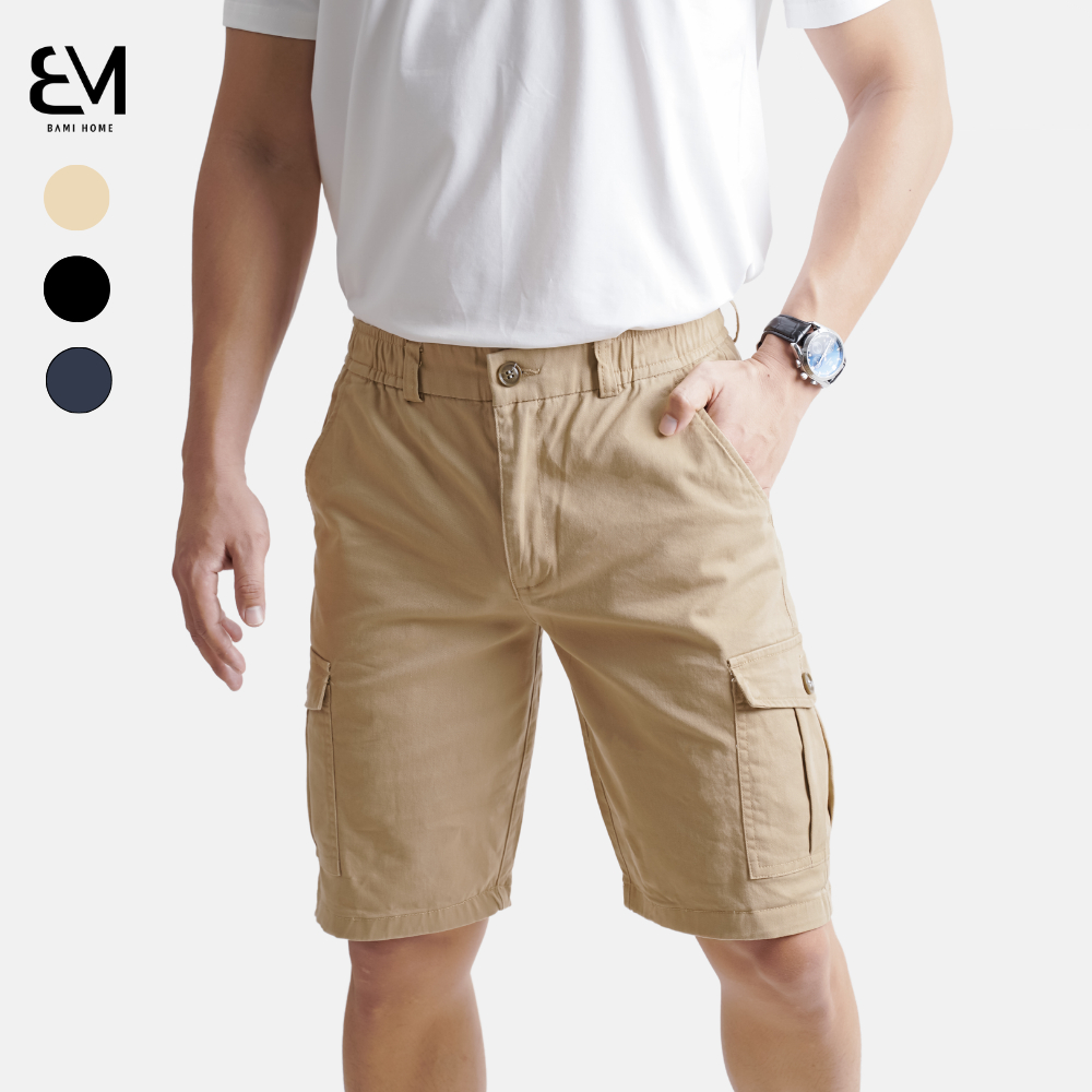 Quần short kaki nam túi hộp cao cấp BAMI HOME form slim, màu sắc đơn giản dễ phối đồ QK04A