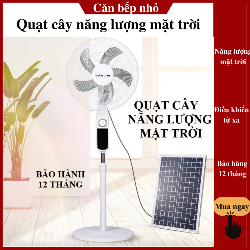 Quạt Năng Lượng Mặt Trời,Quạt Tích Điện Điều Khiển Từ Xa Thời Gian Sử Dụng 12 Tiếng Kèm Sạc Điện - Bảo Hành 12 Tháng