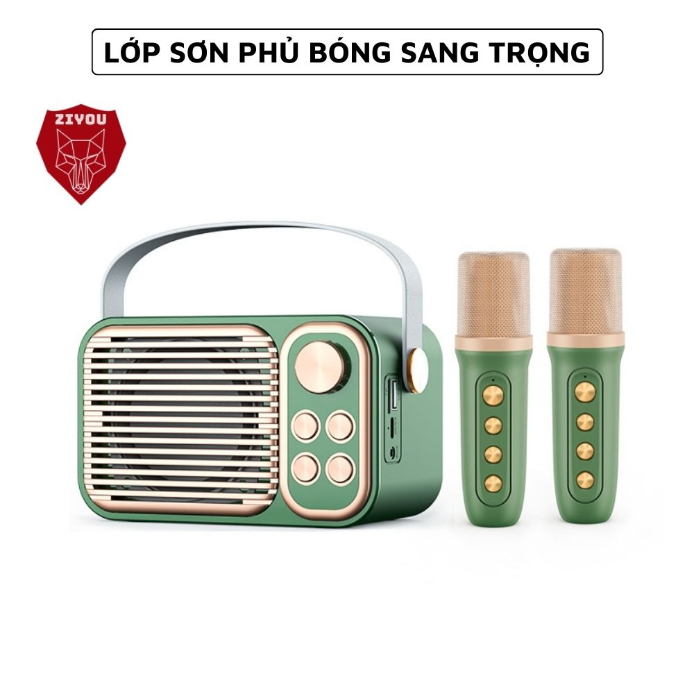 Loa Karaoke Bluetooth Ziyou YS-106BT Super Bass Âm Thanh Hay Kèm 2 Micro Không Dây