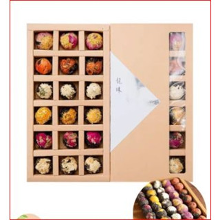 Trà phổ nhĩ ( Set hộp 18 viên), Trà hoa nở thơm ( Tặng kèm túi giấy sang), giảm cân, đẹp da, tốt cho hệ tiêu hóa