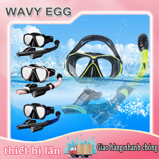 【WAVY EGG】Bộ kính lặn ống thở TUO với 2 van ngăn nước 100%, mắt kính cường lực，mắt kính lặn biển góc nhìn 180 độ