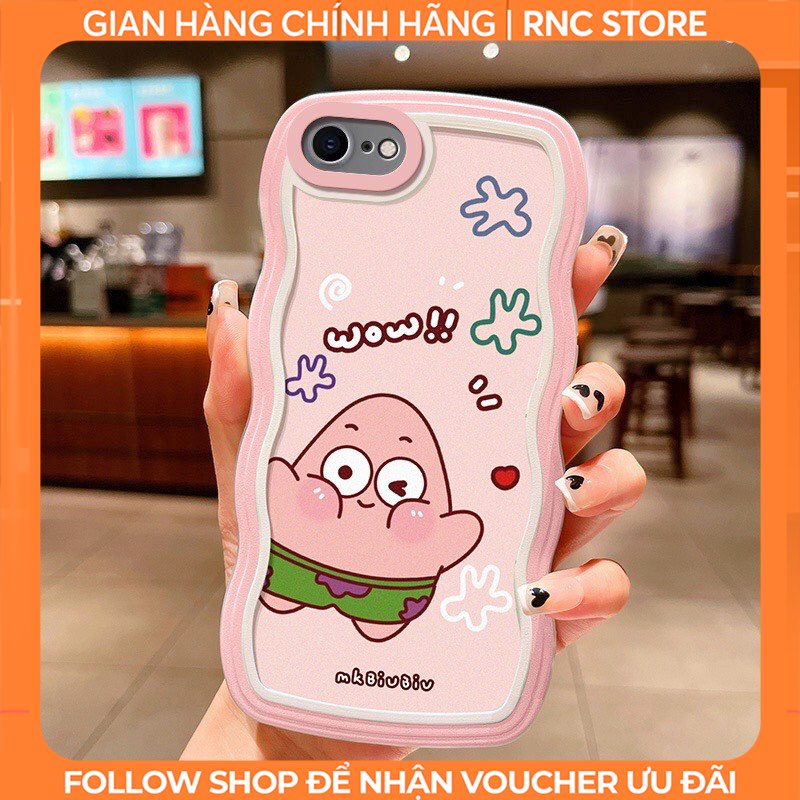 Ốp lưng Iphone XS/11 Pro/12 Pro/14 Pro Max/13/...trong cạnh gợn sóng hình Chó viền xanh