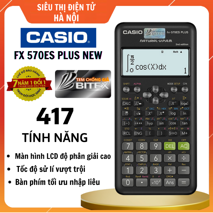 Máy tính Casio FX 570ES PLUS NEW - Chính hãng ( Bảo hành 7 năm )