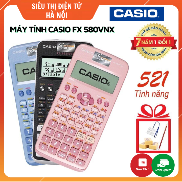 Máy Tính Casio FX 580VNX Chính Hãng , Hàng Nhập Khẩu Thái Lan - Màn Hình LCD Độ Phân Giải Cao (Bảo Hành 7 Năm)