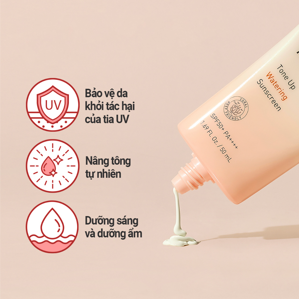 Kem Chống Nắng Cho Da Dầu, Da Khô Innisfree Tone Up No Sebum, Watering Sunscreen SPF 50+ PA++++