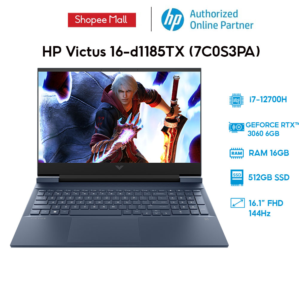 [Mã ELHP128 giảm 12% đơn 10TR] Laptop HP Victus 16-d1185TX 7C0S3PA i7-12700H | 16GB | 512GB | RTX™ 3060 6GB