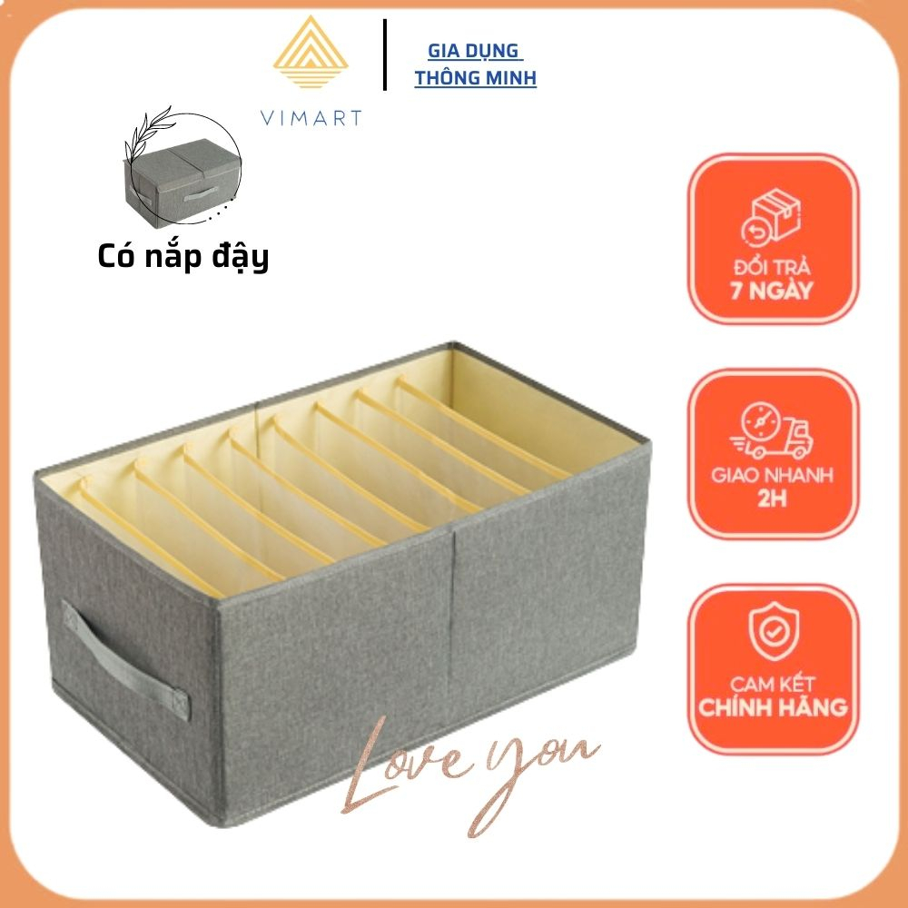 Túi Vải Chia Ngăn Đựng Quần Áo, Hộp Đựng Quần Áo 9 Ngăn Đa Năng