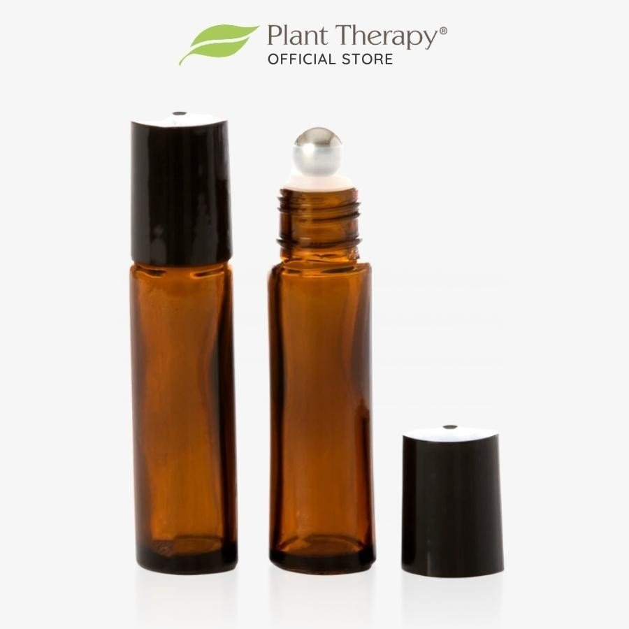Chai lăn tinh dầu roll on rỗng 10mL bằng thủy tinh nâu, bi inox - QUÀ TẶNG khách hàng Plant Therapy