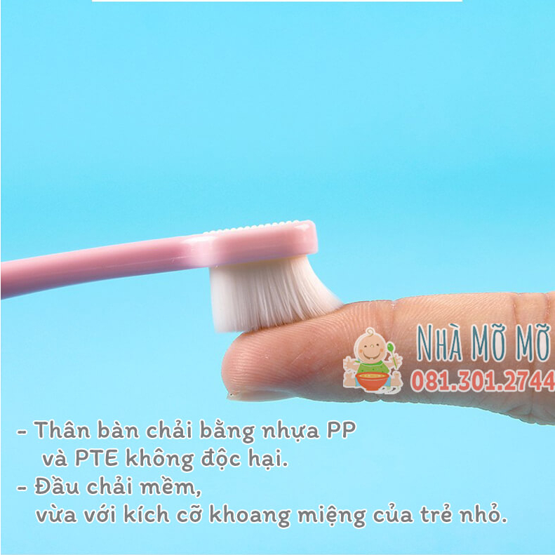 Bàn chải đánh răng sư tử voi thỏ dễ thương bàn chải lông tơ cho bé tập đánh răng mềm mịn thoải mái Kichilachi Nhà Mỡ