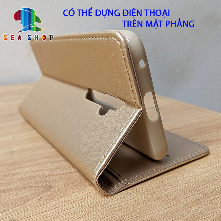 Bao da Xiaomi Mi 9A, 9C Dạng ví, Nắp gập-Ốp lưng 2 mặt có thiết kế ví cà thẻ, ngăn lớn để tien mặt - Kính OG cao cấp