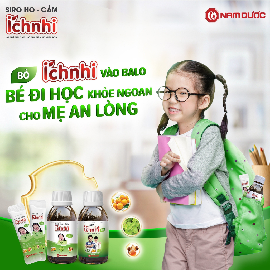 Siro ho cảm Ích Nhi chai 90ml không đường hỗ trợ giải cảm, giảm ho, sổ mũi, tiêu đờm, cho trẻ nhỏ, bà bầu