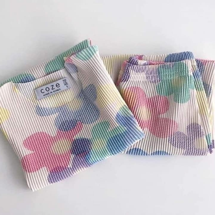Coze Bộ xếp ly hoa Hàn Quốc cho bé gái (Mẫu rời xếp ly không tay)