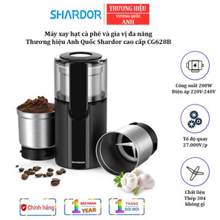 Máy xay hạt cà phê và gia vị đa năng Shardor CG628B Thương hiệu Anh Quốc - Bảo Hành 1 Năm