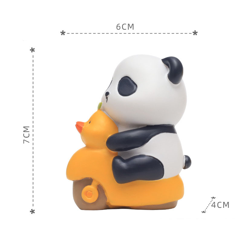 Mô hình Gấu trúc Panda vịt vàng Ráp biểu cảm dễ thương dùng làm mô hình trang trí bàn làm việc, quà tặng bạn bè- MO04