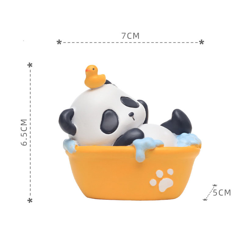 Mô hình Gấu trúc Panda vịt vàng Ráp biểu cảm dễ thương dùng làm mô hình trang trí bàn làm việc, quà tặng bạn bè- MO04