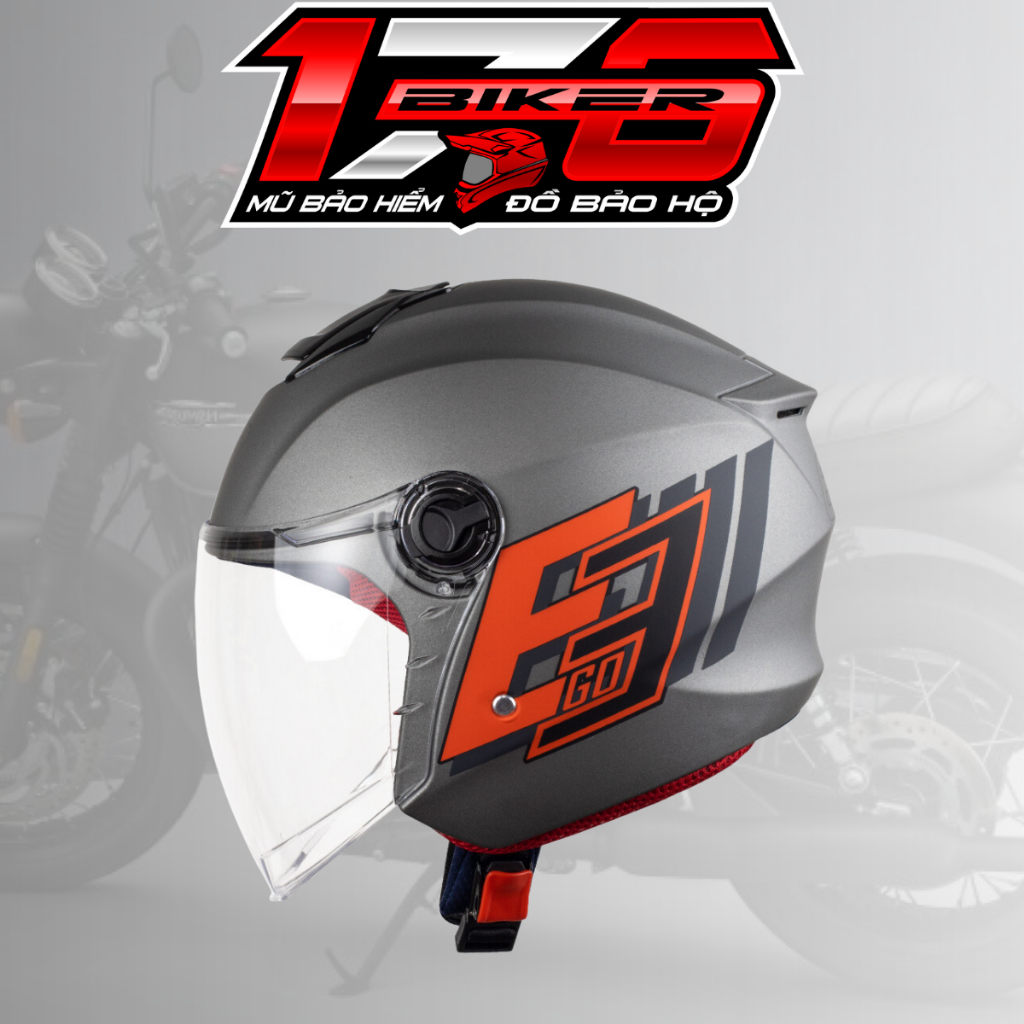 Mũ bảo hiểm 3/4 EGO E3 1 kính siêu nhẹ chỉ 850gr, lót tháo giặt - BIKER 176 - Mũ bảo hiểm & Dầu nhớt Vũng Tàu