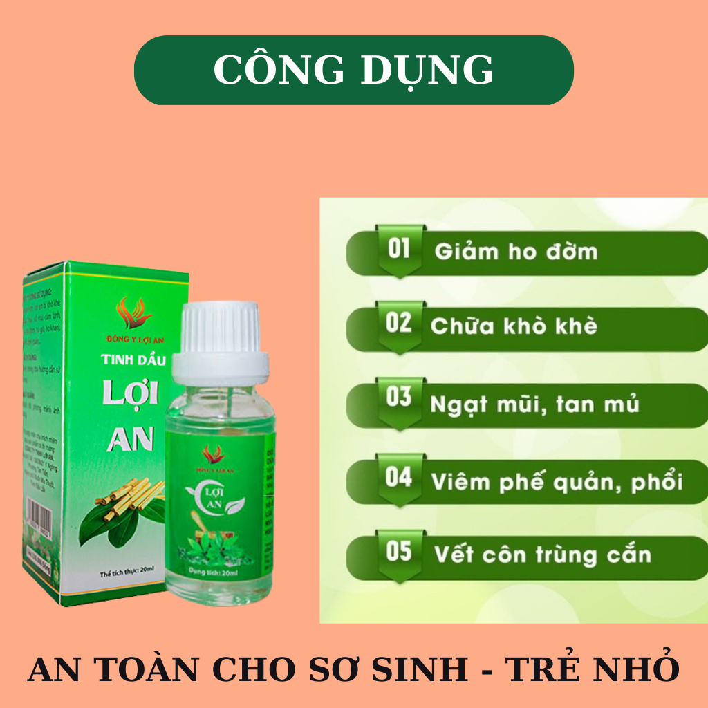 Tinh Dầu Lợi An Bôi Ho, Sổ Mũi, Khò Khè Cho Bé, Date Mới