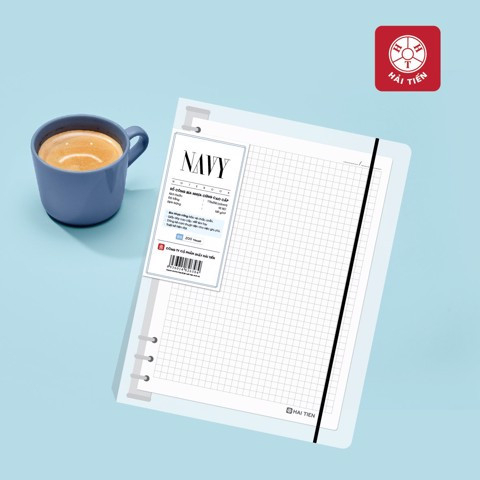 Sổ B5 còng bìa nhựa cứng NAVY 200 trang (Khổ B5 - 9 còng)