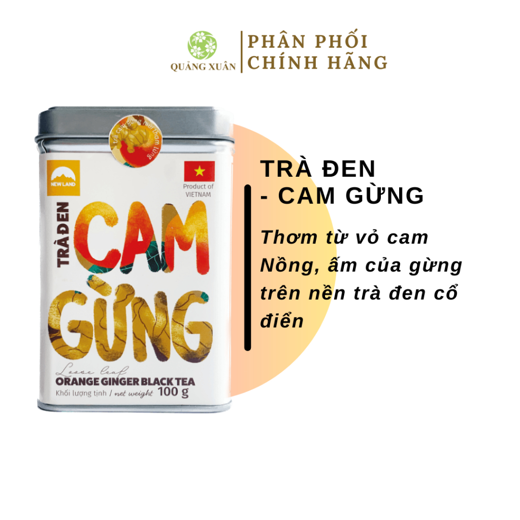 Trà Đen Cam Gừng  100G - Trà Đất Mới