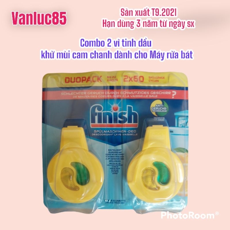 (Sale hàng cũ): Tinh dầu Finish khử mùi cho máy rửa bát hương cam chanh
