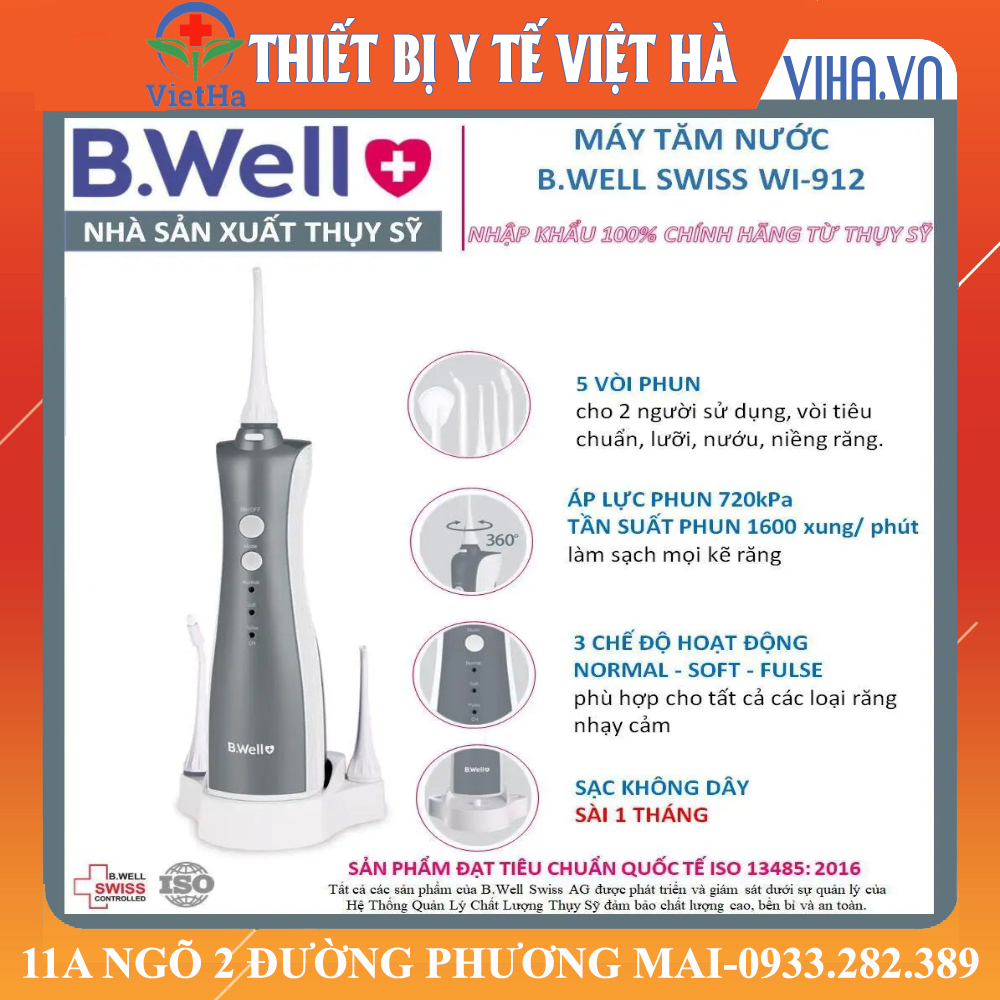 MÁY TĂM NƯỚC CẦM TAY BWELL SẢN XUẤT TẠI THỤY SỸ - B.WELL WI-912 BẢO HÀNH CHĨNH HÃNG 2 NĂM