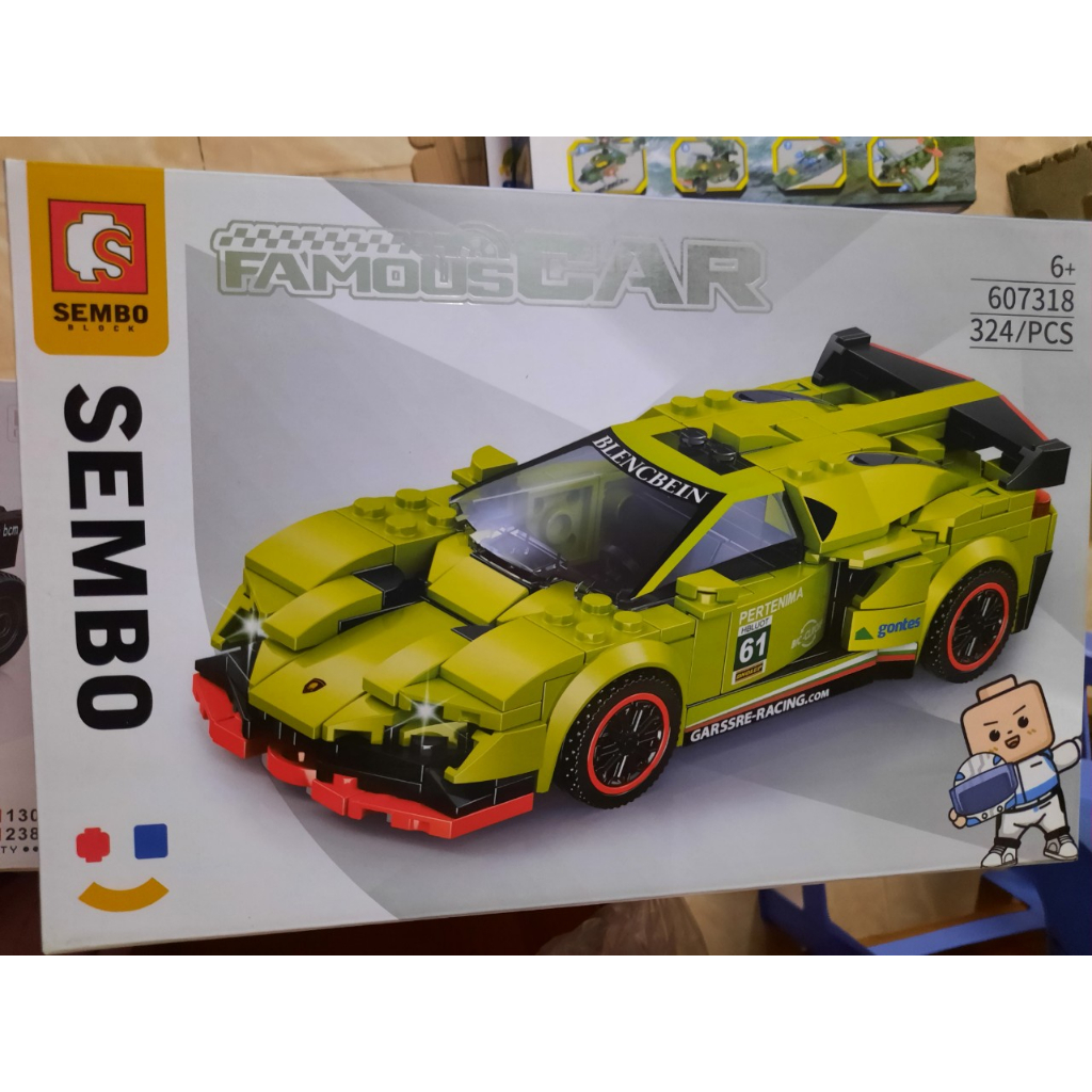 Đồ chơi lego sembo 607319,607318. lắp ghép mô hình xe Famous Car giải đua công thức 1 có 333 khối