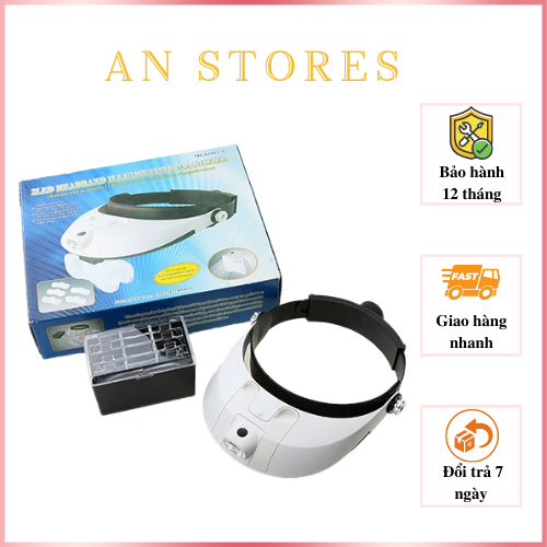 Kính lúp đeo đầu chuyên dụng sửa chữa, y học, đọc báo cho người già phóng đại 1x-3.5x V2 ( TẶNG KÈM PIN )