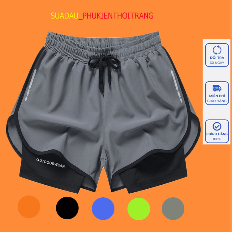 ⚡️  Quần chạy bộ, quần thể thao nam, nữ UTDOORWEAR 2 lớp thoáng khí