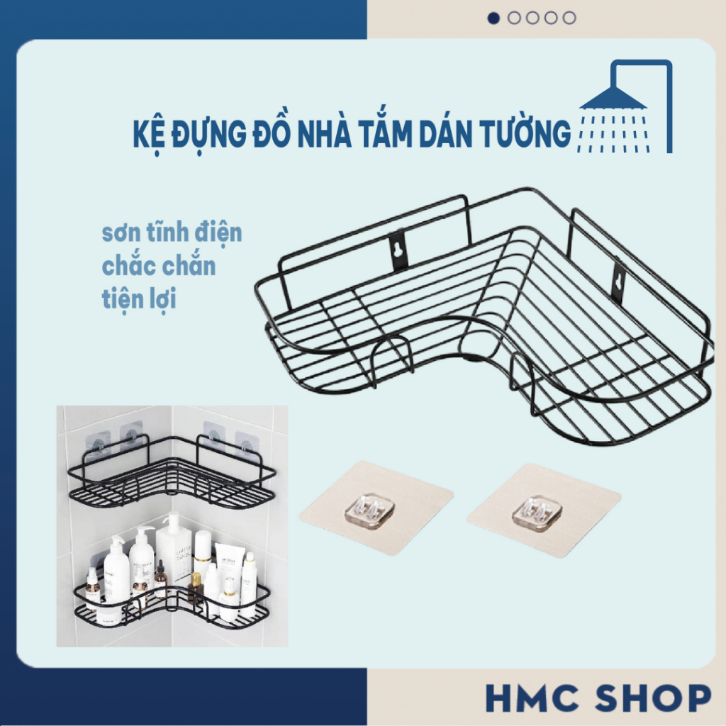 kệ đựng đồ nhà tắm,giá đựng đồ nhà tắm phun sơn tĩnh điện dán tường siêu dính tiện lợi | BigBuy360 - bigbuy360.vn