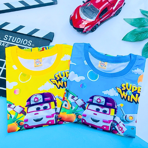 Bộ quân áo bé trai có in 3d hình ĐỘI BAY SIÊU ĐẲNG siêu dễ thương