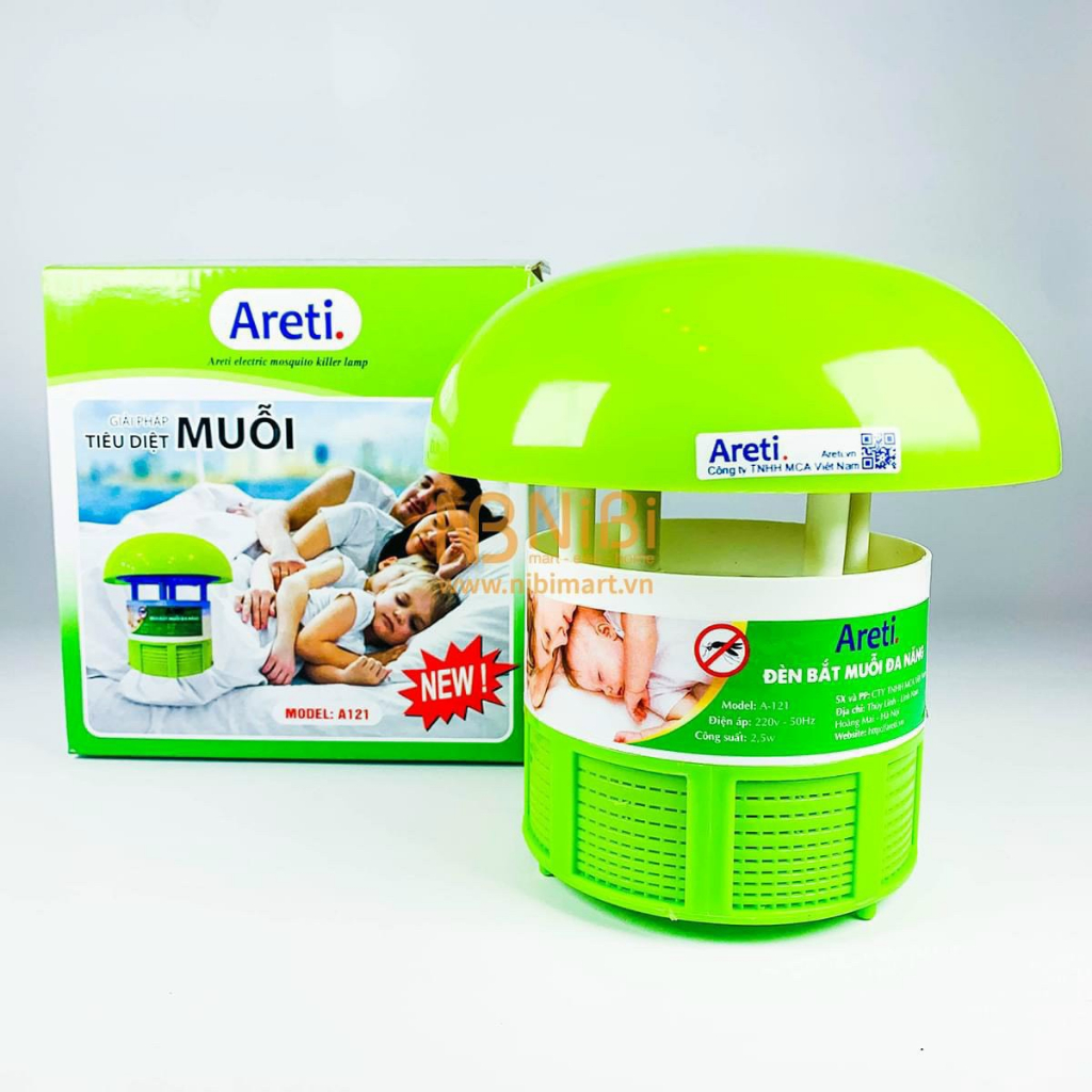 Đèn bắt muỗi Areti A121, đèn bắt muỗi thông minh và đèn đuổi muỗi không gây nổ, khét