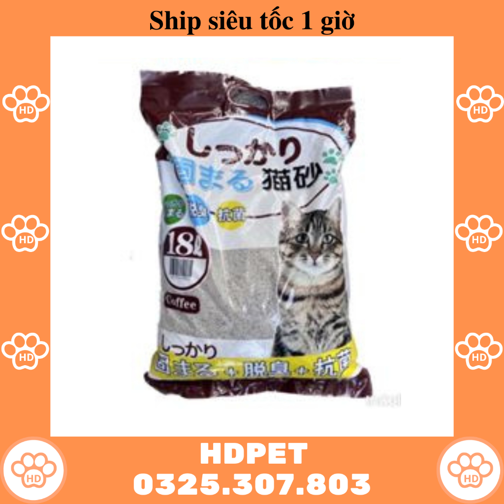 Cát vệ sinh Nhật trắng Kitty cho mèo Cát vệ sinh khử mùi Cát Nhật trắng cho mèo 18L