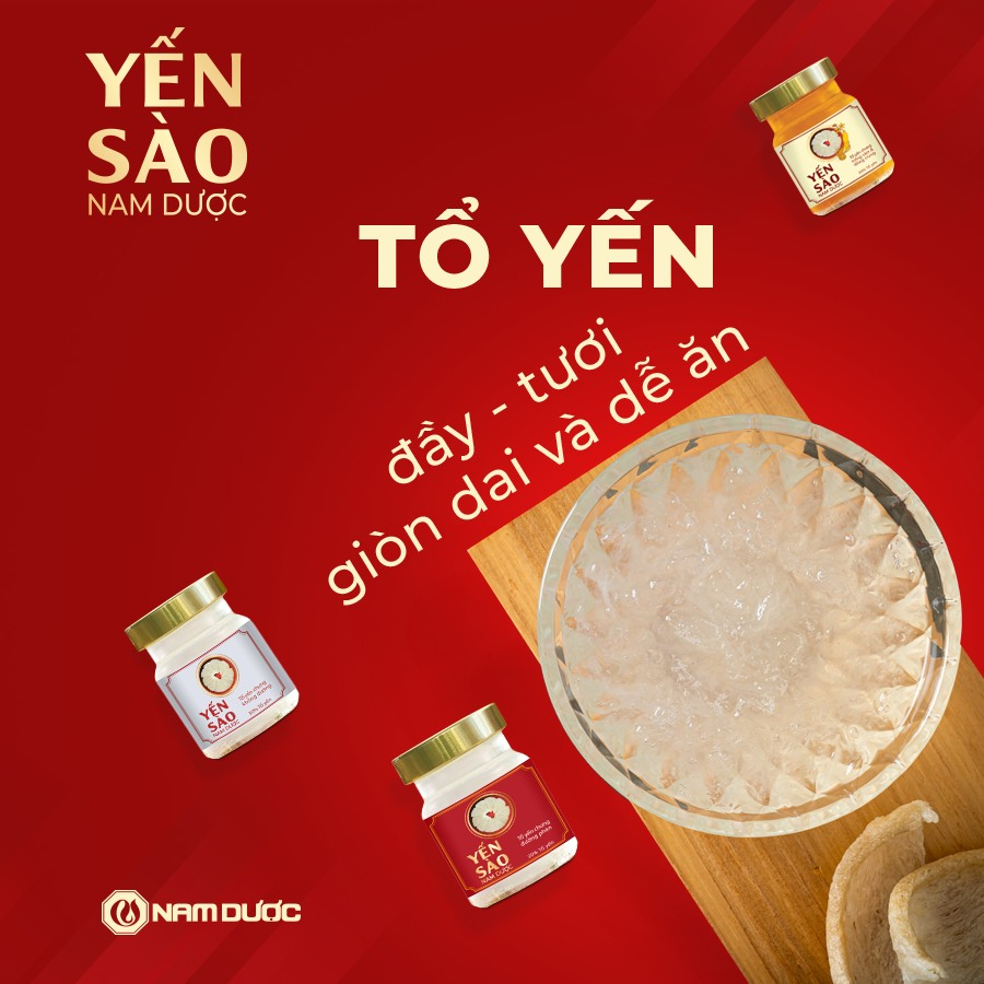 Combo 5 lọ Yến sào Nam Dược tổ yến chưng hồng sâm đông trùng hạ thảo 70ml bồi bổ sức khỏe, tăng sức để kháng