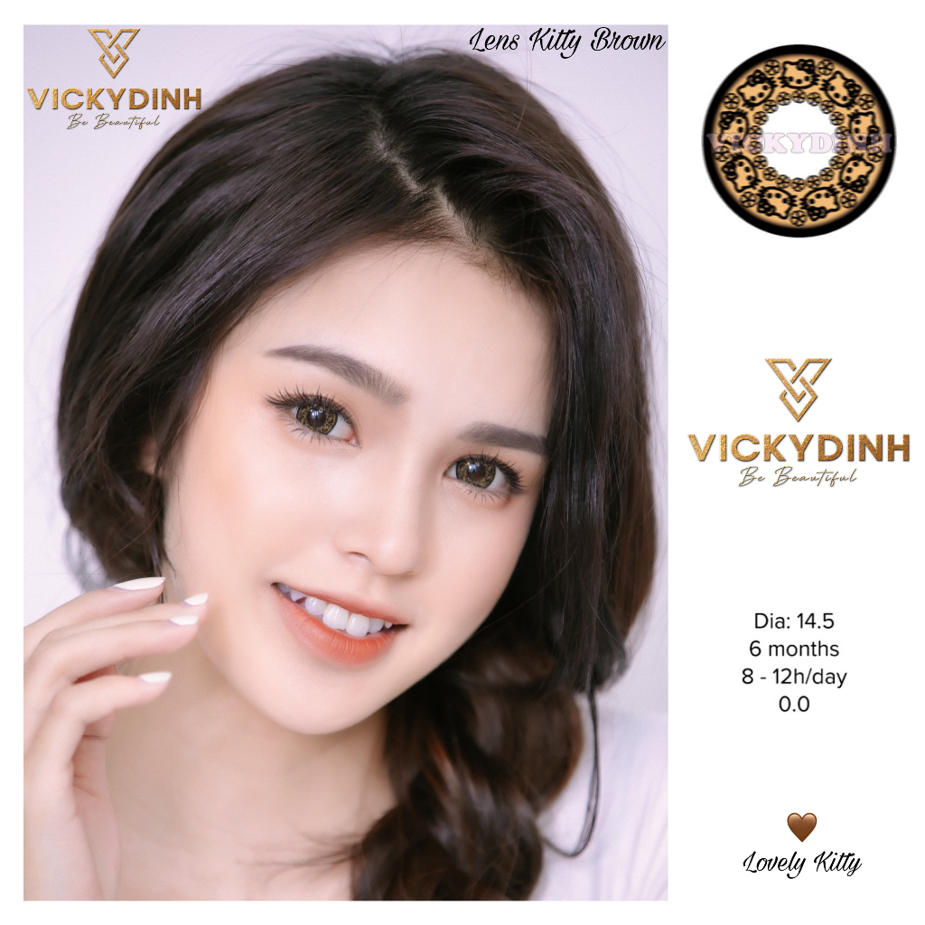 Lens VICKYDINH - KITTY chính hãng, kính áp tròng xuất xứ Hàn Quốc cao cấp sang trọng