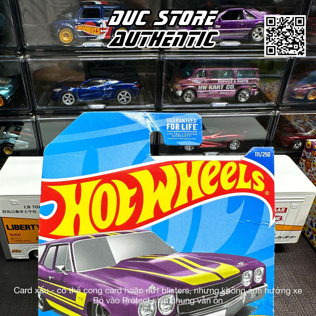 Ducstore Xe mô hình HCY56 Hot Wheels 70 Chevelle SS Wagon - Kroger Exclusive - Card US