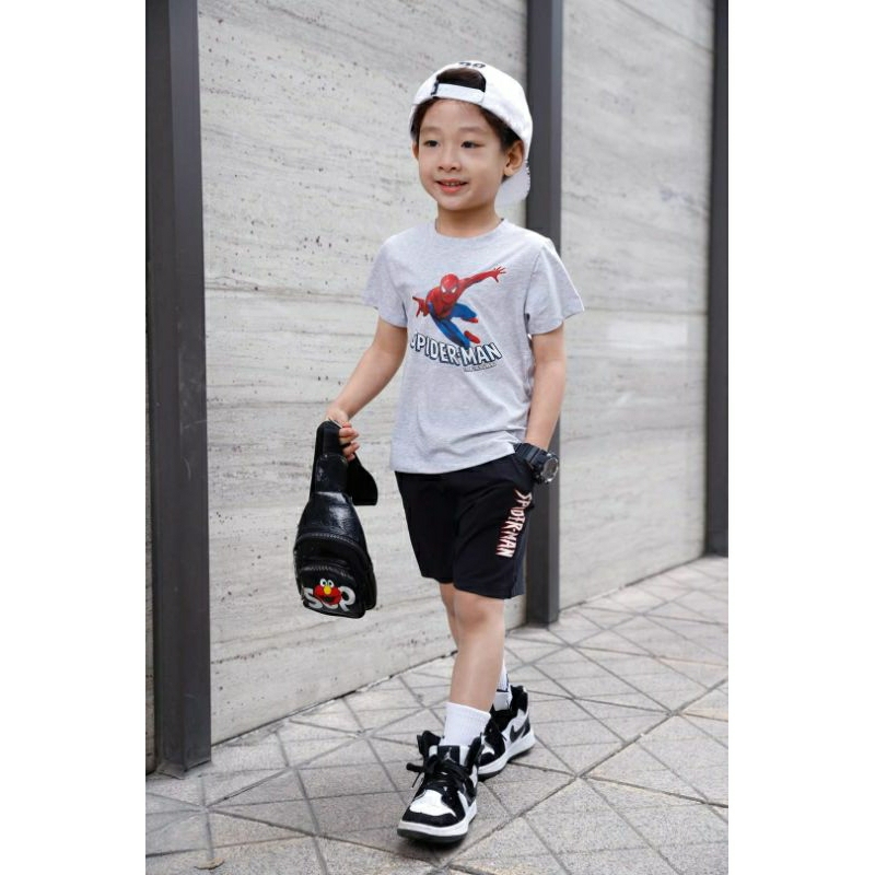 DB1424 Bộ cộc tay cổ tròn cotton siêu nhân bé trai DOKMA KID