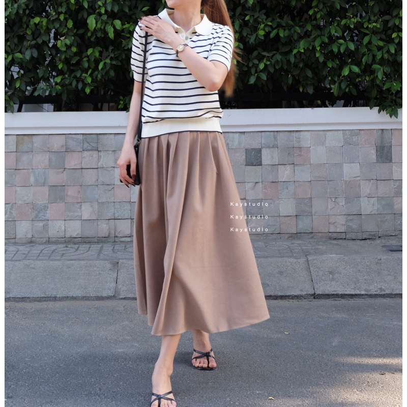 CHÂN VÁY NÂU BẢNG TO